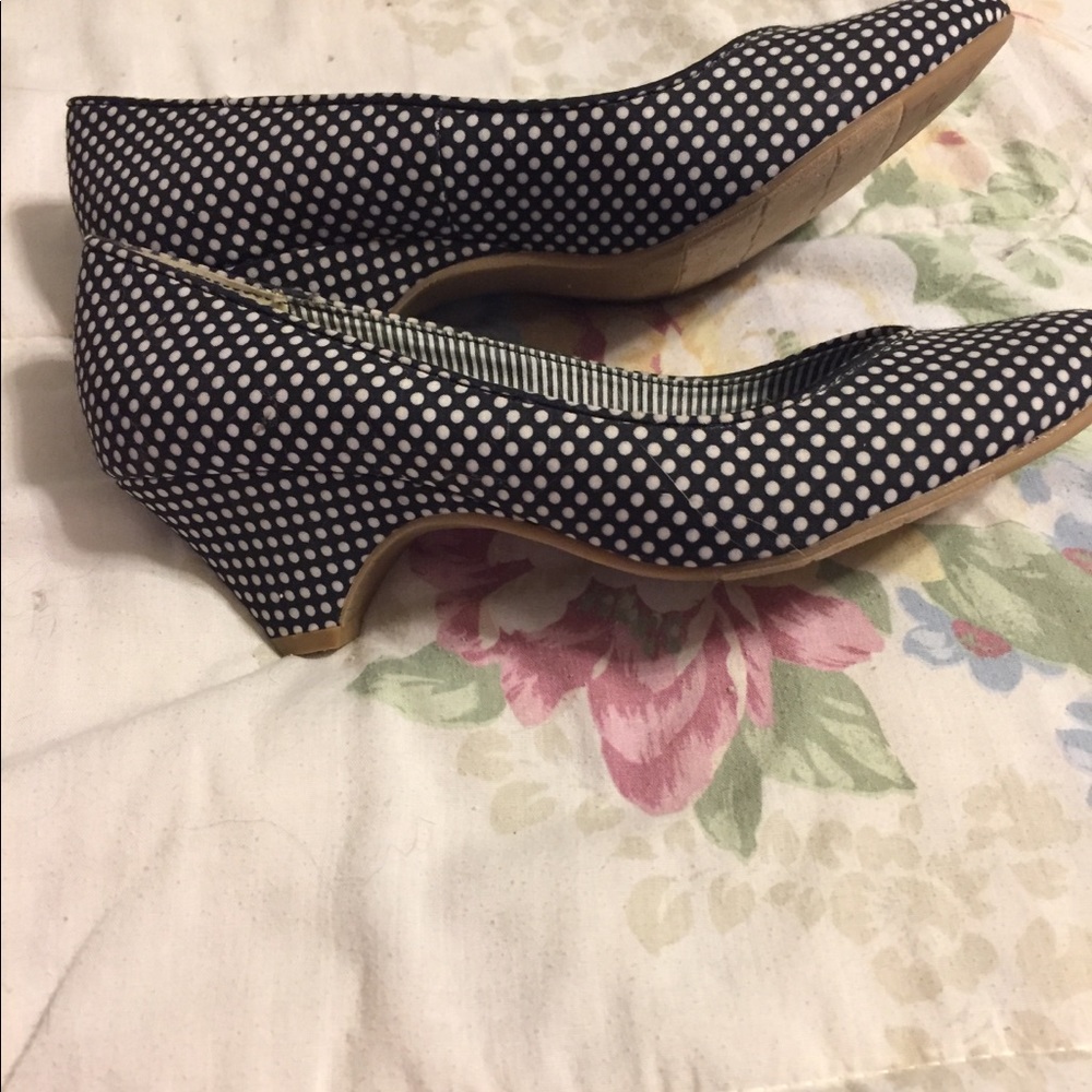 Navy Polka Dot Pumps